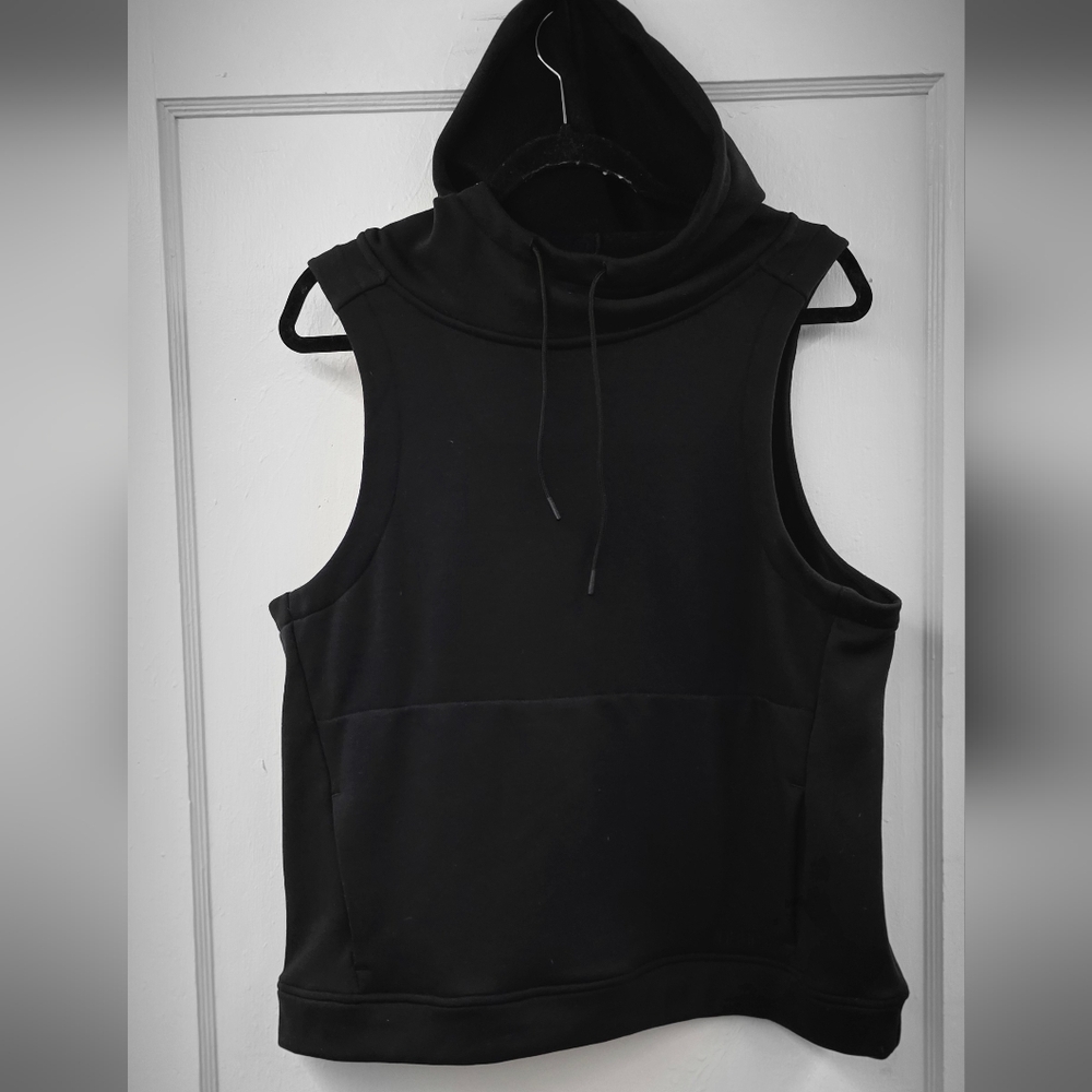 NOBULL Microplush Sleeveless Hoodie Black Fleece Lined Men’s Size L